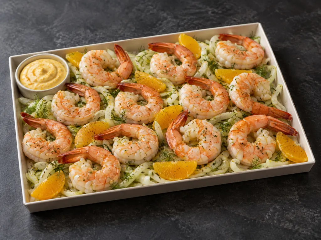 Plateaux gambas mayonnaise maison (prix/pers)