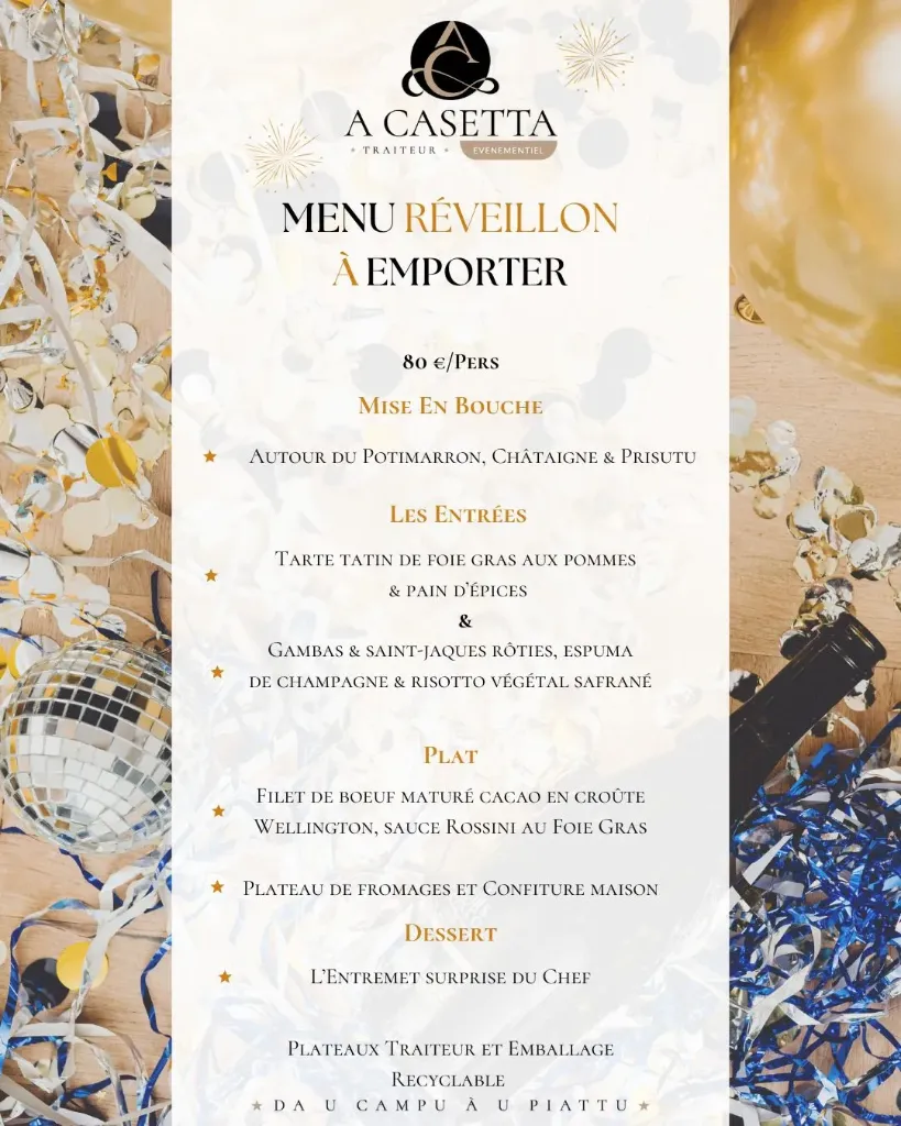 Menu du 31/12 à Emporter 